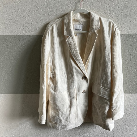 Madewell Cotton-Linen Relaxed Larsen Blazer - Picture 4 of 6